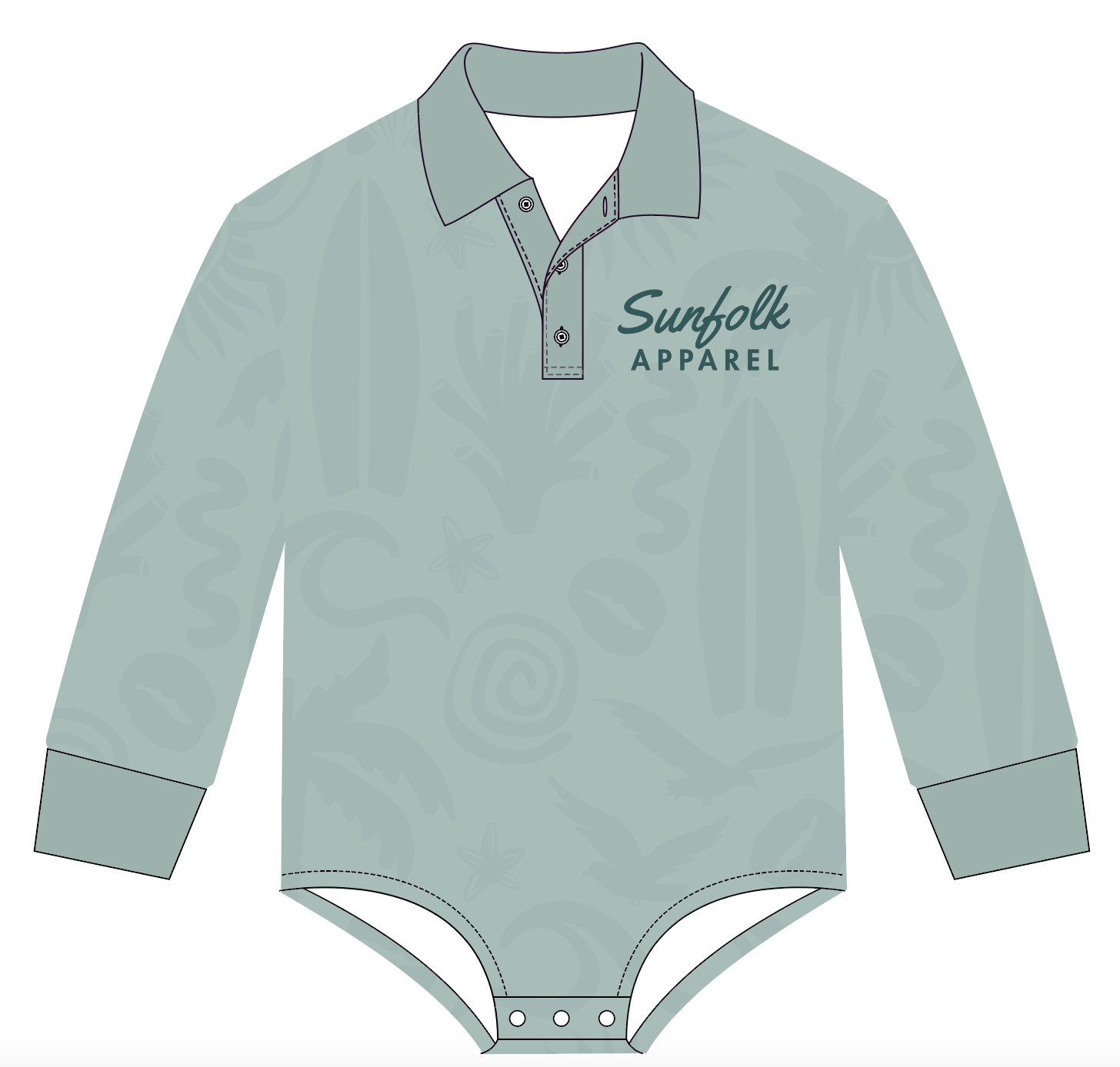 Surfy Seafoam Sun-Safe Romper