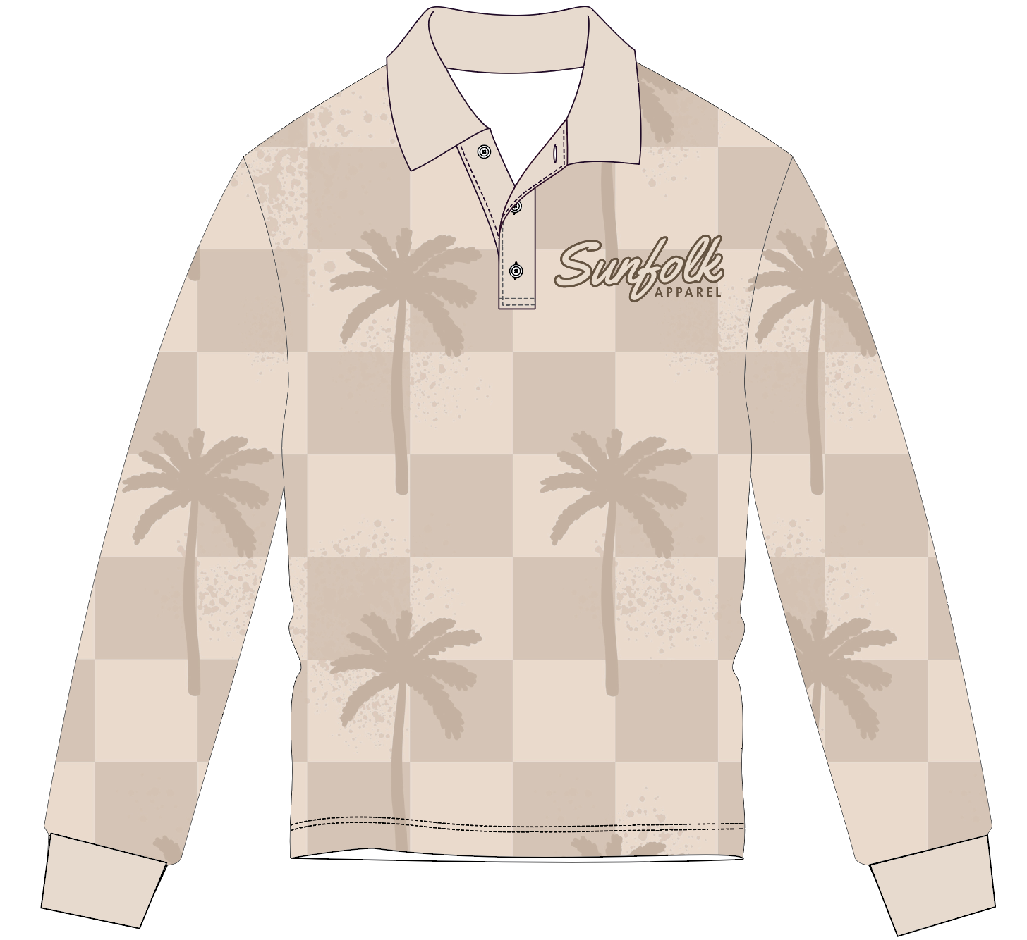 Palm Checker Sun-Safe Shirt